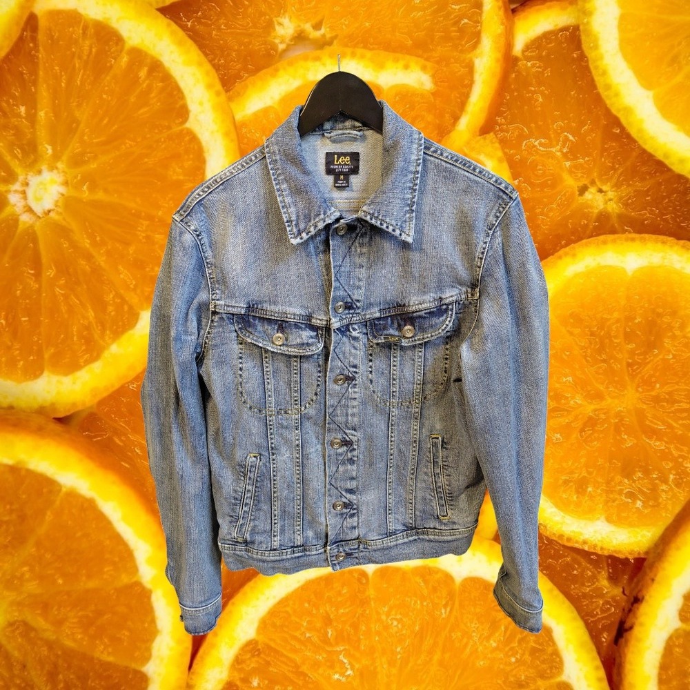 Lee Denim Jacket Blue Jean Button Front Classic Fit Women Size M - Picture 2 of 8